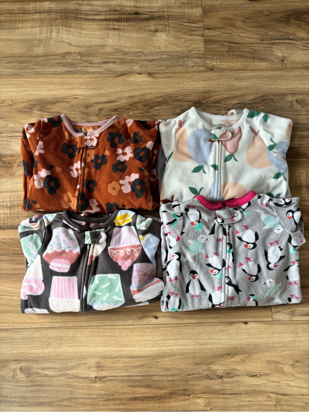 Carters Kids Fleece Footed PJS 18mths Lot